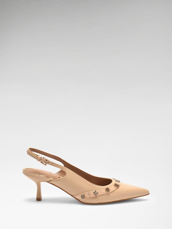  Guess Yanai 4g Peony Logo Slingbacks 