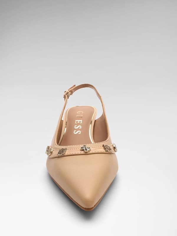  Guess Yanai 4g Peony Logo Slingbacks 