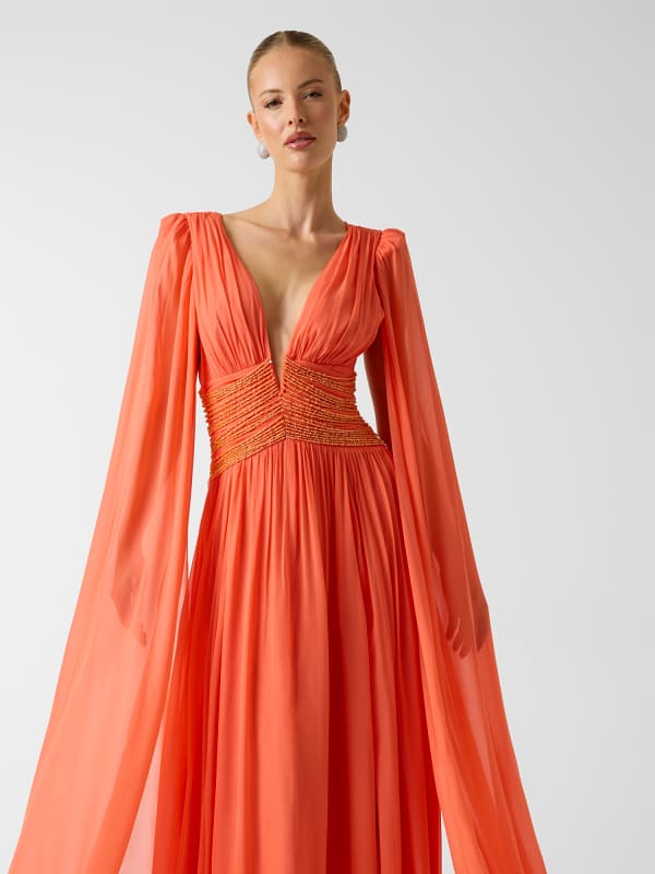  Marciano Guess Marciano Plissiertes Maxi Kleid 