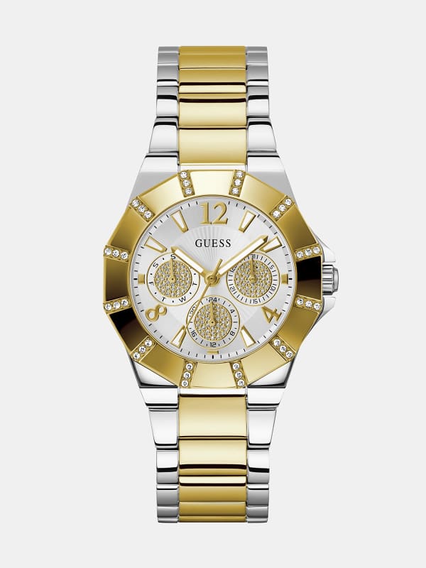 Guess Multi-Function Watch With Crystal Applique