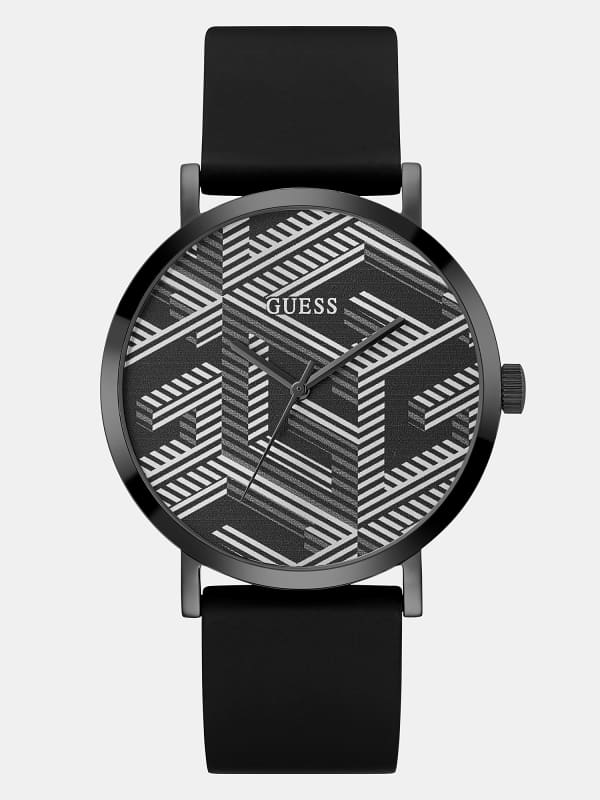 Guess Analogue Watch With G Cube Print