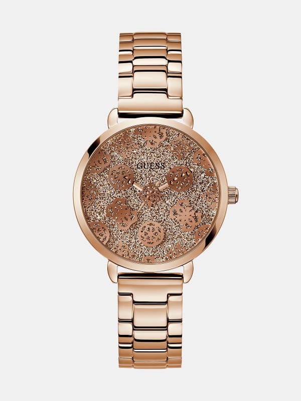 Guess Analogue Watch With 4G Peony Logo Detail