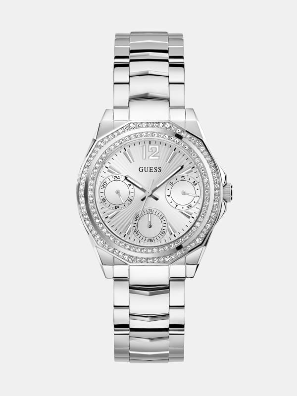 Guess Multi-Function Watch With Crystal Applique Detailing