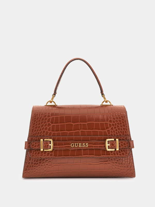 Guess Sestri Croc Print Handbag