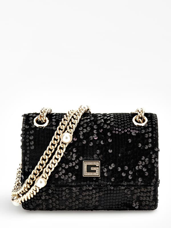 Guess - Mini torebka crossbody z cekinami model ever