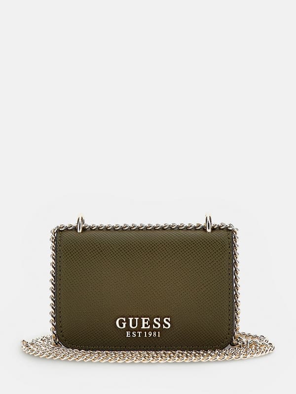 Guess Alexie Saffiano Micro Crossbody Bag