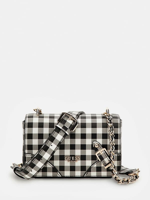 Guess Didi Gingham Print Mini Crossbody Bag