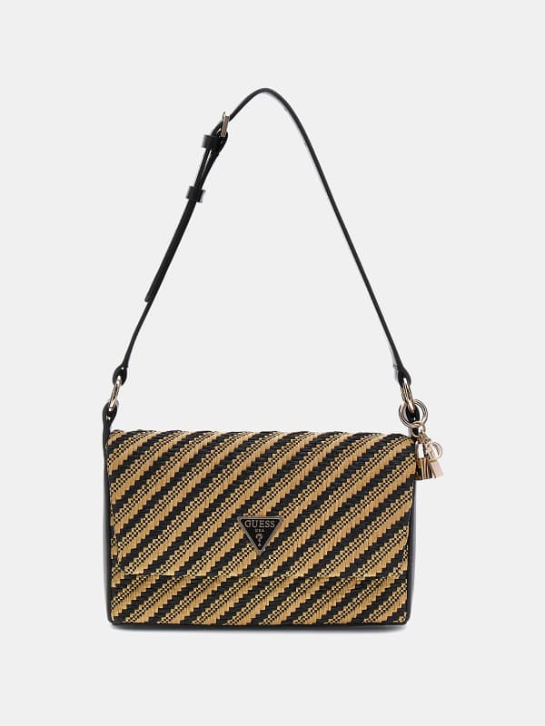 Mini-Schultertasche Simona Raffiabast