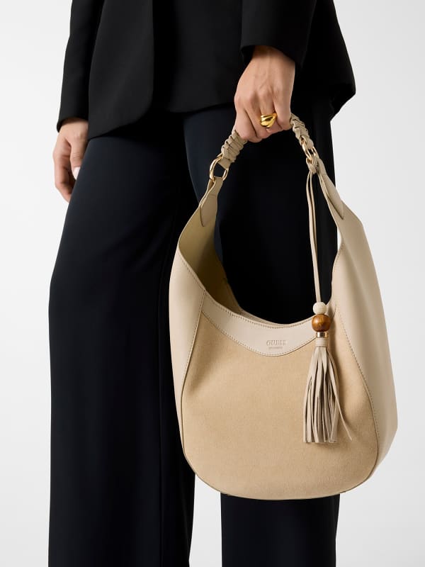  Guess Nina Hobo-tasche Aus Echtem Leder 