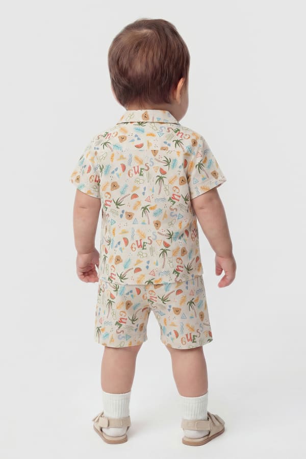  Guess Kids Hemd- Und Shorts-set Aus Leinenmischung 