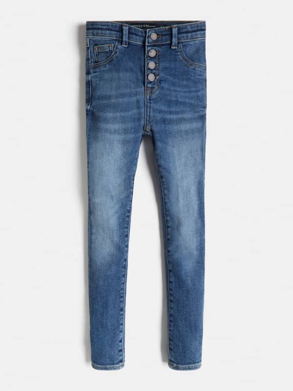 Jeans Coupe Skinny Boutons Apparents