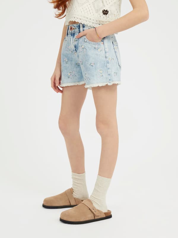 Guess Kids Embroidered Denim Shorts