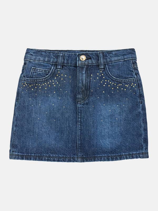 Jupe En Jean Courte Strass