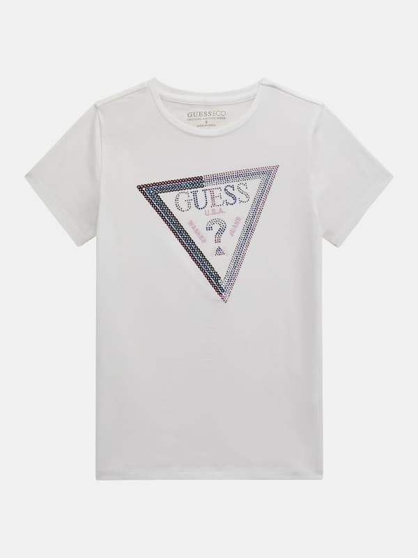 T-Shirt Logo-Dreieck Pailletten
