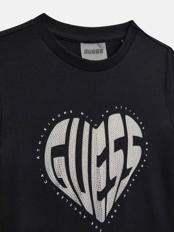  Guess Kids T-shirt Logo Strass 