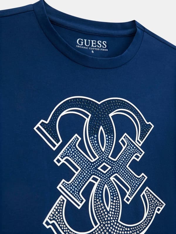  Guess Kids T-shirt Mit Strassstein-logo 