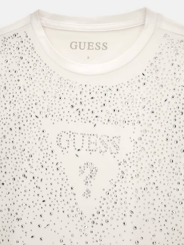  Guess Kids T-shirt Mit Strassstein-logo 