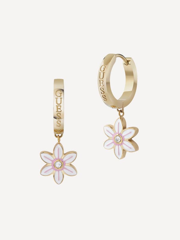 Guess White Lotus Earrings