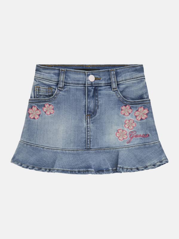 Jupe Jean Broderie All-Over