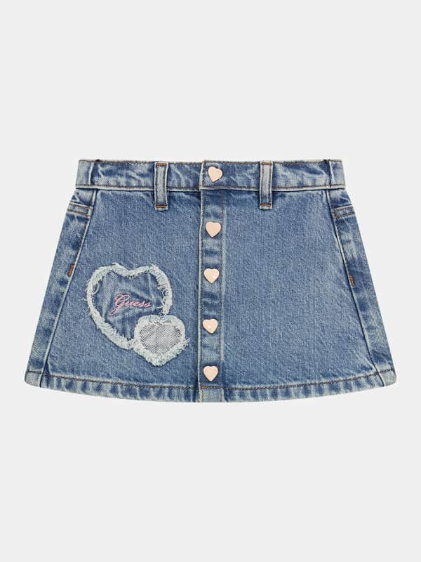 Jeansrock Herz-Patches