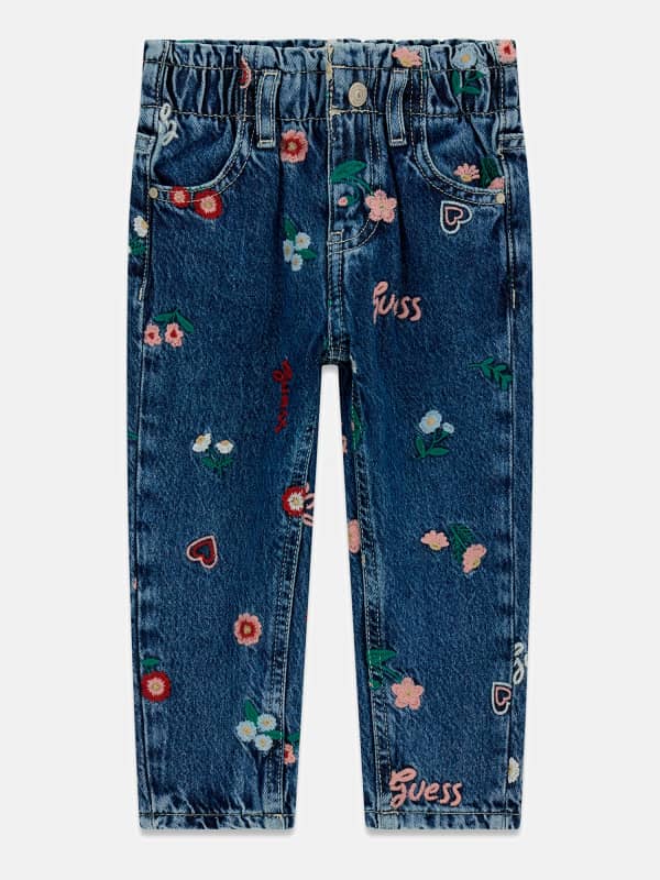Jeans Allover-Stickerei