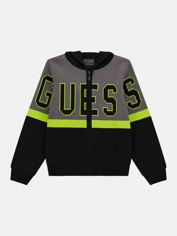 Pullover Mit Durchgehendem Reißverschluss Logo