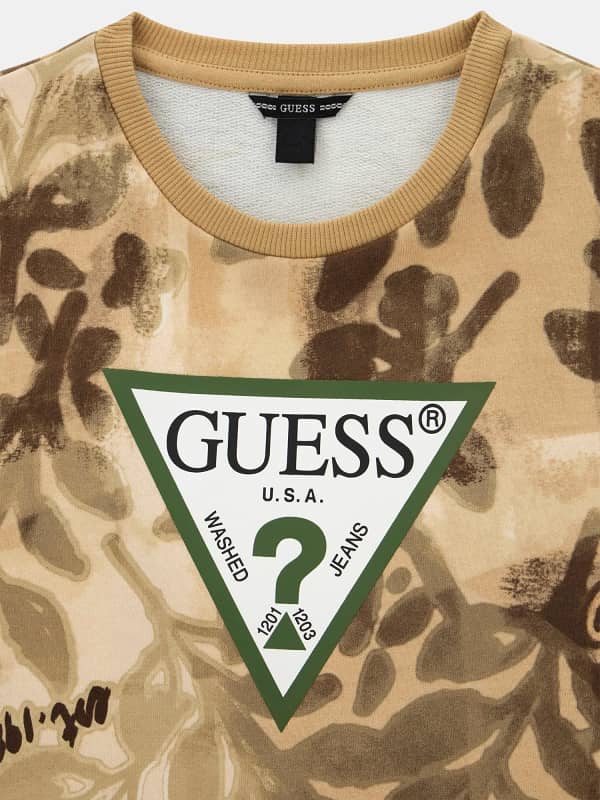  Guess Kids Bedruckter Logo-pullover 