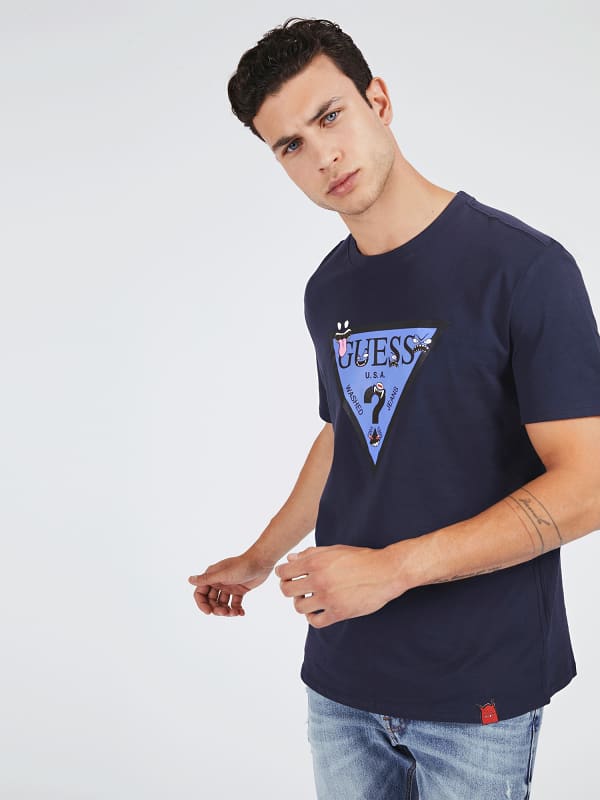 Image of Guess Triangle Logo T-Shirt