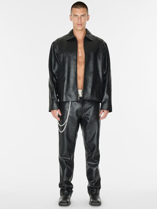  Guess Mid Waist Flared Lederhose 