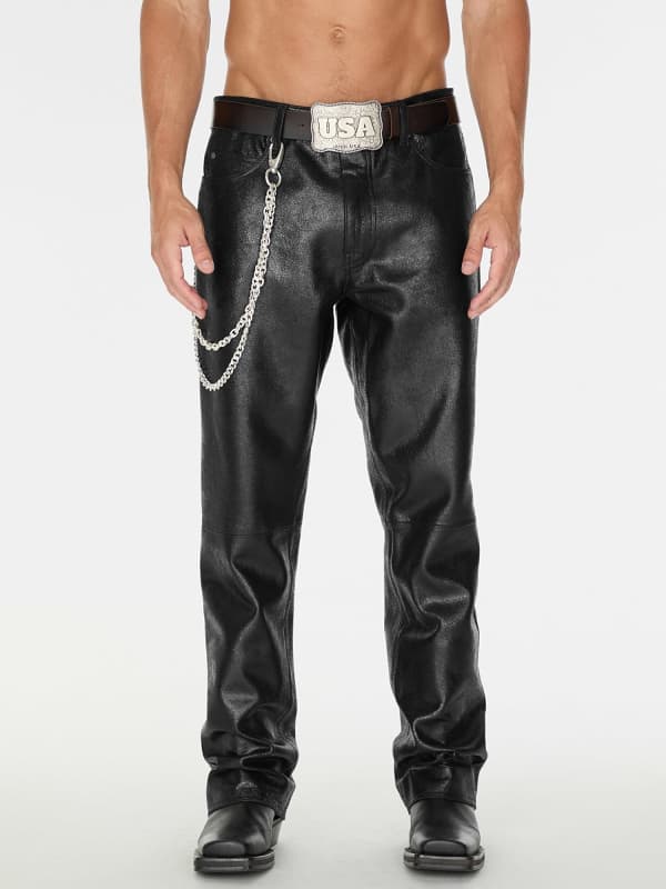  Guess Mid Waist Flared Lederhose 