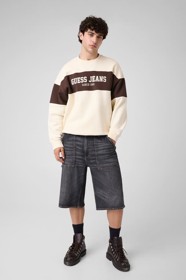  Guess Rundhals-sweatshirt Horizontaler Streifen 