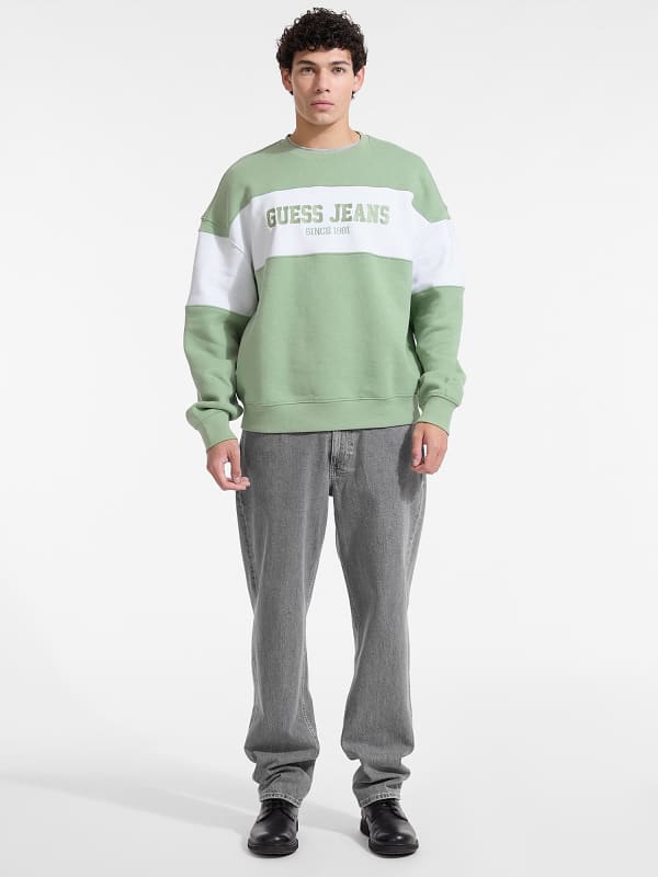  Guess Rundhals-sweatshirt Horizontaler Streifen 