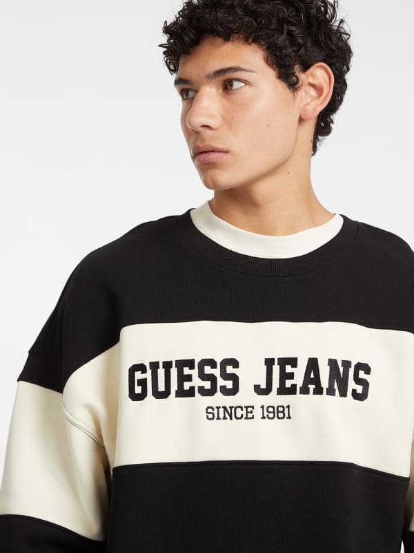 Rundhals-Sweatshirt Horizontaler Streifen