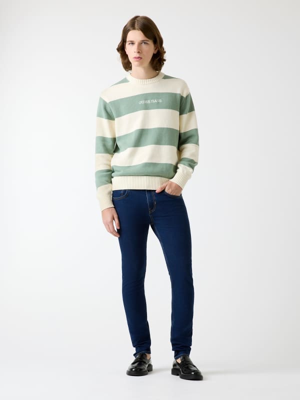  Guess Gestreifter Pullover Logostickerei 