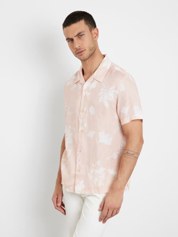 Guess Floral Print Linen Shirt