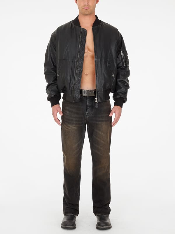  Guess Echtleder-bomberjacke 