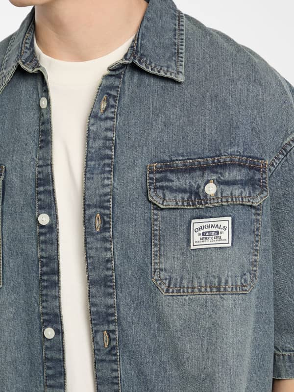  Guess Jeanshemd Im Boxy-schnitt 