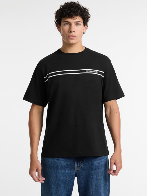 Gestreiftes T-Shirt Rundhalsausschnitt