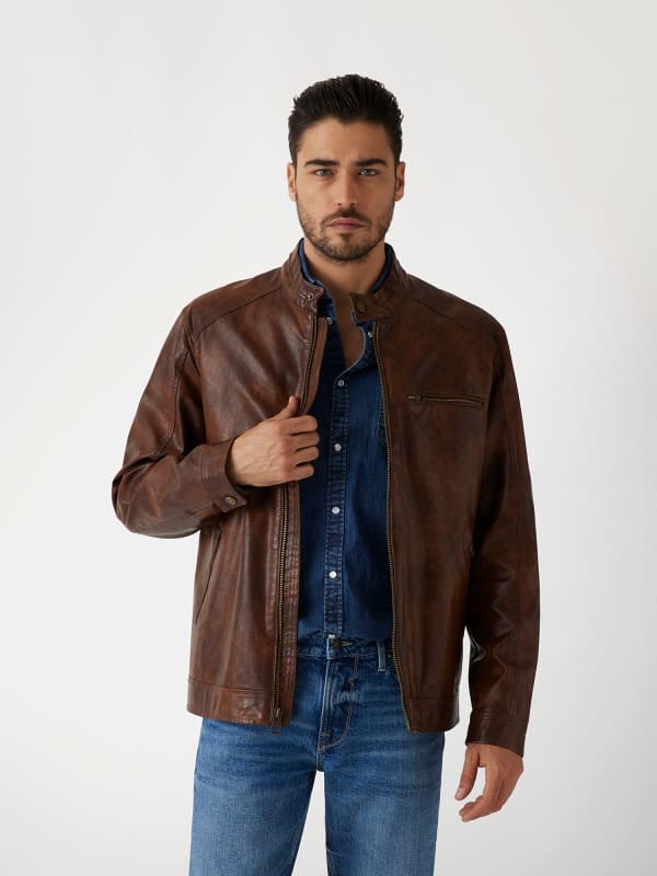 Kunstleder-Bikerjacke