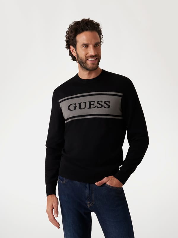 Zweifarbiger Logo-Pullover