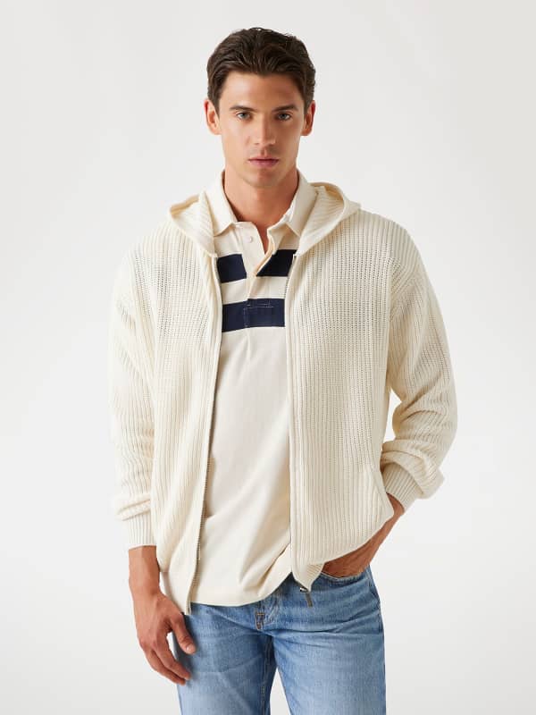 Kapuzenjacke Rippstrick