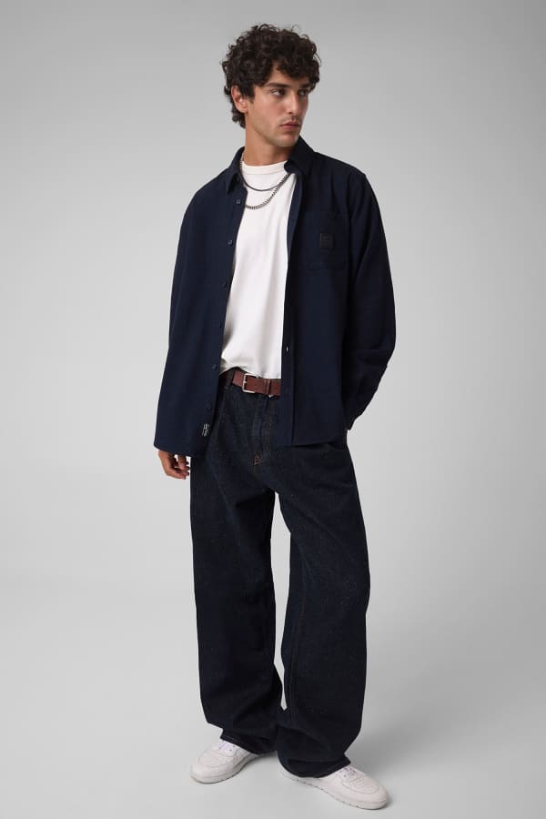 camisa de franela regular