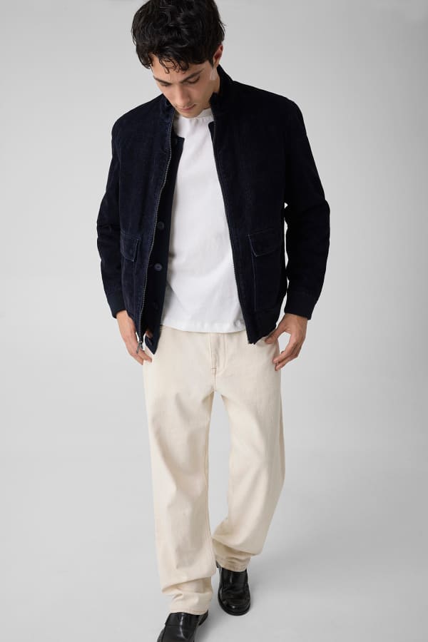 chaqueta denim de terciopelo