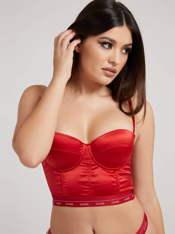 Soutien-Gorge Balconnet En Satin Rembourré