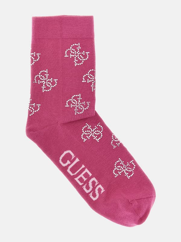 Guess All Over 4G Rhinestones Logo Socks