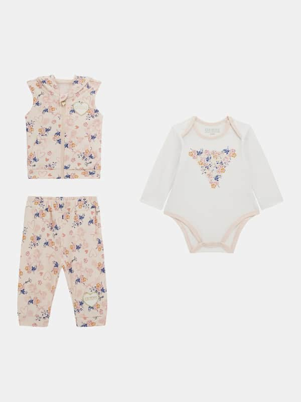 Set Gilet, Body Et Pantalon Imprimé Floral