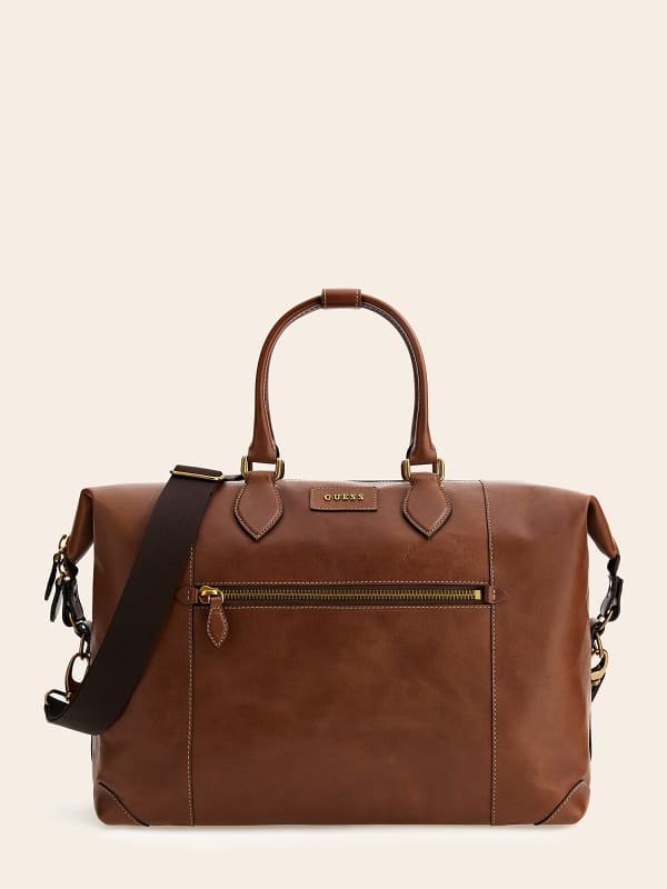 Guess Lario Real Leather Large Weekender Bag