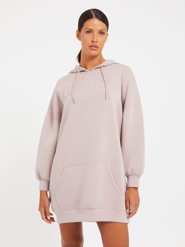 Guess Embossed Logo Sweatshirt Dress