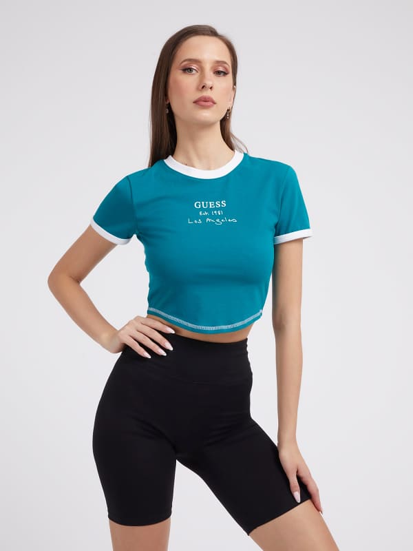 

Укороченная Футболка С Логотипом Спереди