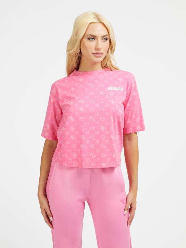 Cropped T-Shirt Met 4G Peony-Logo